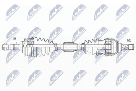 ПІВВІСЬ | OPEL ASTRA J 1.4 09-15 /ПРАВ/ NTY NPWPL105