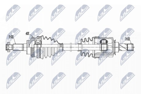 ПІВВІСЬ | OPEL AGILA A 1.2 00-08 /ЛІВ/ NTY NPWPL123