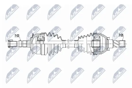 ПОЛУОСЬ NTY NPWPL156