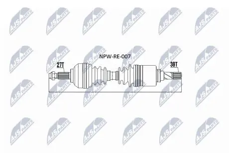ПІВВІСЬ | RENAULT TRAFFIC III 2.0DCI 06-13, 2.5DCI 08- /ЛІВ/ NTY NPWRE007