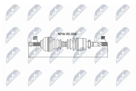 ПІВВІСЬ | RENAULT TRAFFIC III 2.0DCI 06-13, 2.5DCI 08- /ПРАВ/ NTY NPWRE008