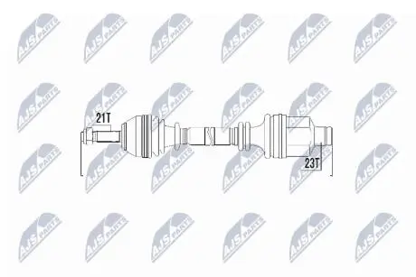 ПІВВІСЬ | RENAULT CLIO II 1.2,1.4,1.6,1.5DCI,1.9D 98-05, KANGOO 1.9D 97-, THALIA 1.4,1.6,1.9D 00- /ПРАВ/ NTY NPWRE014