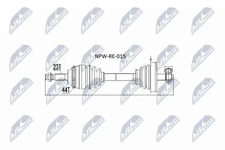 ПІВВІСЬ | RENAULT CLIO II 1.5DCI 01-, KANGOO 1.5DCI 02- /ЛІВ/ NTY NPWRE015