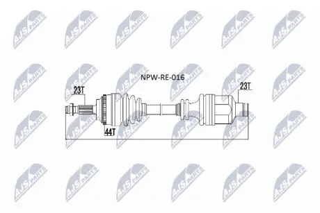 ПІВВІСЬ | RENAULT CLIO II 1.5DCI 01-, KANGOO 1.5DCI 02- /ПРАВ/ NTY NPWRE016