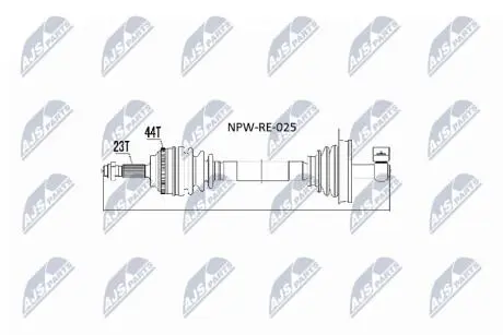 ПІВВІСЬ | RENAULT MEGANE I 1.9DTI/DCI, 2.0 96-99, SCENIC 1.9DTI 99-03 /ЛІВ/ NTY NPWRE025
