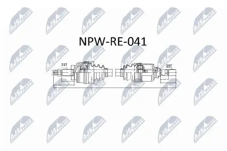 ПІВВІСЬ | RENAULT MASTER FWD 2.3DCI 11-, OPEL MOVANO 2.3CDTI 11-, NISSAN NV400 2.3DCI 11- /ЛІВ/ NTY NPWRE041