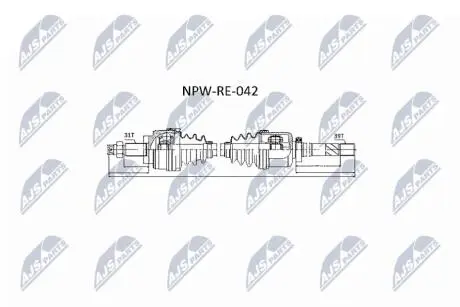 ПІВВІСЬ | RENAULT MASTER FWD 2.3DCI 11-, OPEL MOVANO 2.3CDTI 11-, NISSAN NV400 2.3DCI 11- /ПРАВ/ NTY NPWRE042