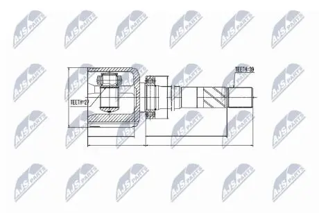 Внутренний шрус renault master fwd 2.3dci 11 opel movano 2.3cdti 11,391005187r NTY NPWRE044