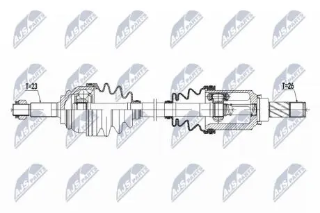 ПІВВІСЬ | RENAULT CLIO IV 0.9 TCE90, 1.5DCI 12-, DACIA LOGAN MCV II 1.5DCI 13-, SANDERO II 1.5DCI 13- /ЛІВ/ NTY NPWRE069