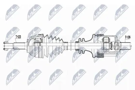 ПІВВІСЬ | RENAULT CLIO III 1.6 08-, MODUS/GRAND MODUS 1.6-, DACIA LOGAN 1.6 04- /ЛІВ/ NTY NPWRE105
