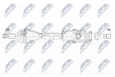 ПІВВІСЬ | RENAULT MEGANE III/FLUENCE/SCENIC/GRAND SCENIC 1.5DCI,1.6 09- /ПРАВ/ NTY NPWRE140