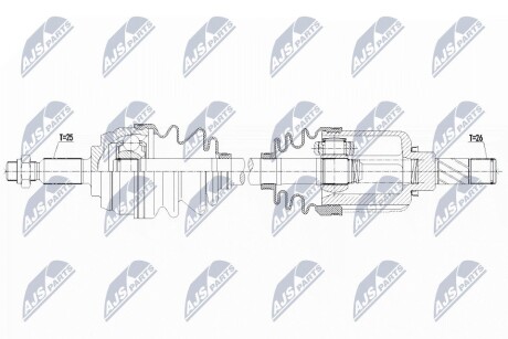 ПІВВІСЬ | DACIA DUSTER 1.5DCI,1.6 10-17, DUSTER II 1.6 17- /ЛІВ/ NTY NPWRE146