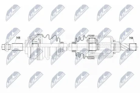 ПІВВІСЬ | DACIA DUSTER 1.5DCI,1.6 10-17, DUSTER II 1.6 17- /ЛІВ/ NTY NPWRE146