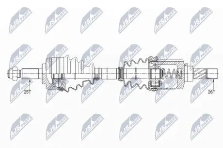 ПІВВІСЬ | RENAULT ENG.1.5DCI FLUENCE 10-, MEGANE III 09-, SCENIC/GRAND SCENIC 09- /ЛІВ/ NTY NPWRE147