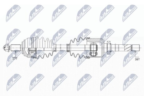 ПІВВІСЬ | RENAULT LAGUNA III 2.0DCI 08- /ПРАВ/ NTY NPWRE150