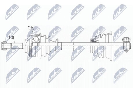 ПІВВІСЬ | RENAULT CLIO II 98-, THALIA I/II 98-, KANGOO 98-, TWINGO I 96- /ЛІВ/ NTY NPWRE165