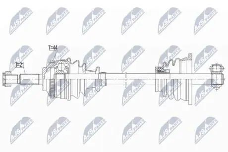 ПІВВІСЬ | RENAULT CLIO II 98-, THALIA I/II 98-, KANGOO 98-, TWINGO I 96- /ЛІВ/ NTY NPWRE165