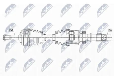 ПІВВІСЬ | RENAULT MEGANE IV 1.2 TCE130, 1.6 TCE160 15- /ПРАВ,ATM/ NTY NPWRE167