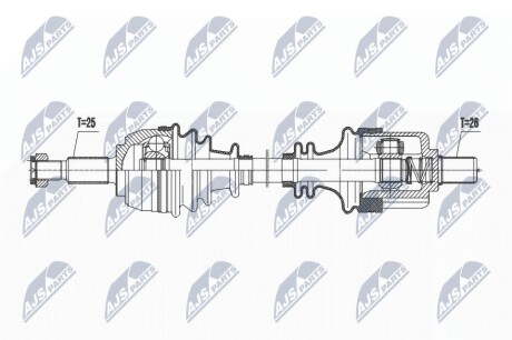 ПІВВІСЬ | RENAULT SCENIC/GRAND SCENIC II 1.6 04- /ЛІВ,ATM 4B/ NTY NPWRE200