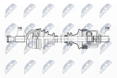 ПІВВІСЬ | RENAULT SCENIC/GRAND SCENIC II 1.6 04- /ЛІВ,ATM 4B/ NTY NPWRE200
