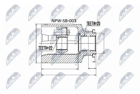 Внутренний шрус subaru forester s10 atm 2.0 9602 impreza g10 atm 2.0 9200, 28092-AA020 NTY NPWSB003