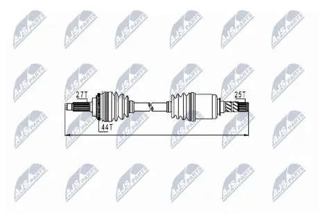 ПІВВІСЬ | SUBARU IMPREZA 01-, FORESTER 02-08 Л/П NTY NPWSB009