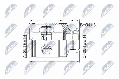 Внутренний шрус subaru forester 9602 импреза 9207,28093ac030 NTY NPWSB011