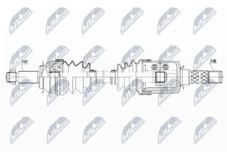 ПІВВІСЬ | SUBARU FORESTER SH 08-13, XV 2.0D 11-, OUTBACK 2.5 03-10 /ПЕРЕД, Л/П/ NTY NPWSB012