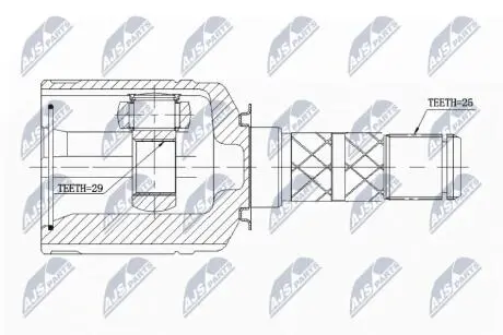 ШАРНІР РІВНИХ КУТОВИХ ШВИДКОСТЕЙ | SUBARU FORESTER 01-07, IMPREZA 07-11, LEGACY 03-09 NTY NPWSB013