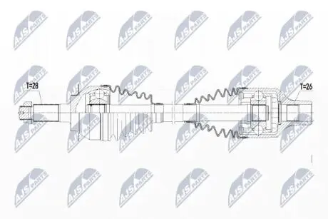 Приводной вал (полуось) suzuki sx4 2wd 1.9ddis 06 fiat sedici 1.9d 06,4410179j60 NTY NPWSU017