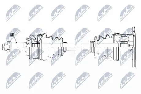 ПІВВІСЬ | SUZUKI GRAND VITARA 1.6,2.0,1.9DDIS 05- /ЛІВ,ПЕРЕД/ NTY NPWSU023