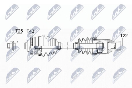 ПІВВІСЬ | SUZUKI SWIFT 1.3,1.3 4WD,1.5,1.5 4WD 05- /ПЕРЕД,ПРАВ/ NTY NPWSU025