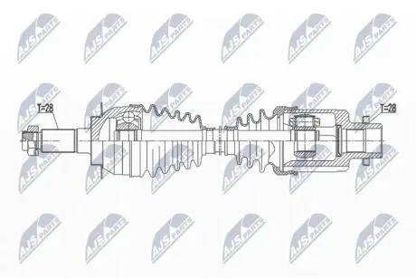 ПІВВІСЬ | SUZUKI SX4 2.0DDIS 2WD/4WD 09-, FIAT SEDICI 2.0D 4WD 06- /ПЕРЕД,ЛІВ/ NTY NPWSU039