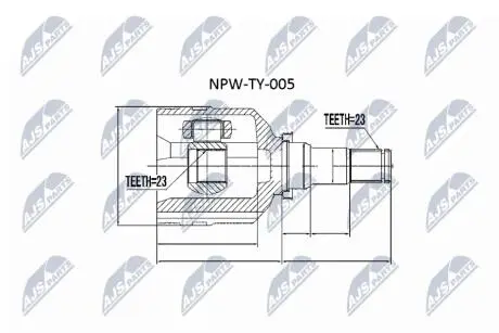 Внутренний шрус Toyota carina e 92 avensis 97,4340312040 NTY NPWTY005