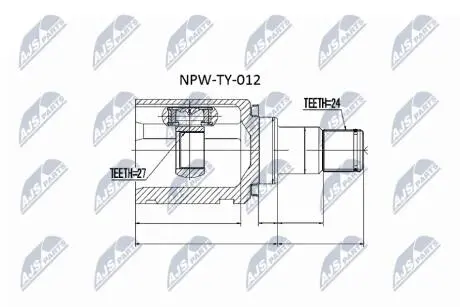 Внутренний шрус toyota raf 4 2 4 0006,4304028011 NTY NPWTY012
