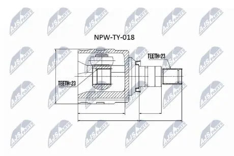 Внутренний шрус toyota rav4 00 corolla 4wd ae95,4340312050 NTY NPWTY018