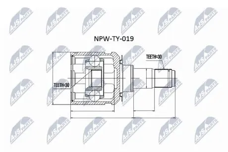 ШРКШ внутр. Toyota LC120 FR R/L IN 02- NTY NPWTY019