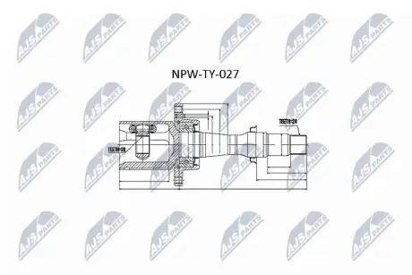 ШАРНІР РІВНИХ КУТОВИХ ШВИДКОСТЕЙ | TOYOTA AVENSIS AZT250/CDT250 2.0,2.0D-4D 03-06, CAMRY ACV30 USA 2.4 01-06 /ПРАВ/ NTY NPWTY027