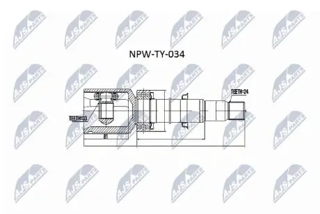 Внутренний шрус Toyota avensis adt251 2.2d4d 05 corolla 2.0d 0613,4303005200 NTY NPWTY034