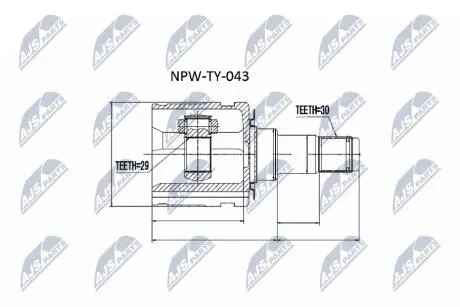 Внутренний шрус Toyota hilux ggn25 3.0d4d 0511>,430400k010 NTY NPWTY043
