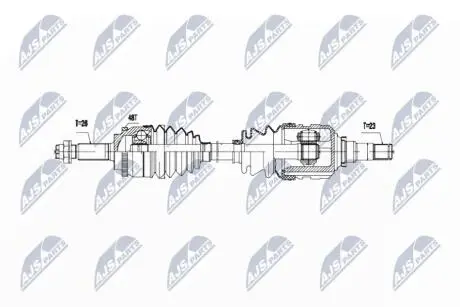 ПІВВІСЬ | TOYOTA COROLLA 1.4VVTI,1.6VVTI 01-06 /ПРАВ/ NTY NPWTY056