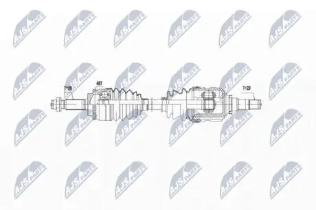 ПІВВІСЬ | TOYOTA COROLLA 1.4VVTI,1.6VVTI 01-06 /ЛІВ/ NTY NPWTY058