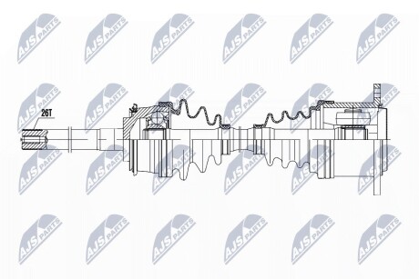 ПІВВІСЬ | TOYOTA 4WD HILUX 2.4D,2.5D-5D,3.0,3.0D 89-06, 4RUNNER 2.4D,3.0D,3.0 89-96, HIACE 2.4,2.4D,2.5D-4D,2.7 89-07 /LEWA=PRAWA/ NTY NPWTY083