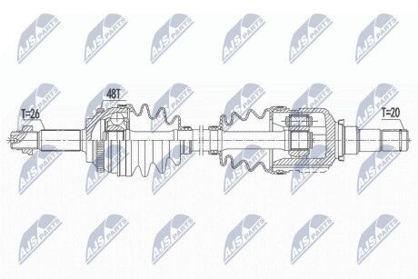 ПІВВІСЬ | TOYOTA PRIUS 1.5HYBRID 03-09 /ЛІВ/ NTY NPWTY100