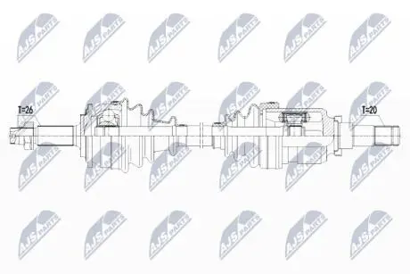 ПІВВІСЬ | TOYOTA YARIS 1.4D-4D 06- /ЛІВ/ NTY NPWTY119