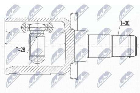 Внутренний шрус toyota hi-lux 4wd, 43430-0K070 NTY NPWTY120