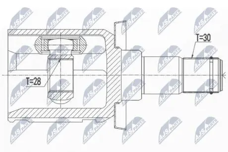 Внутренний шрус toyota hi-lux 4wd, 43430-0K070 NTY NPWTY120