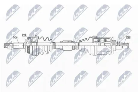 ПІВВІСЬ | TOYOTA RAV4 4WD 00-05 /ПЕРЕД,ЛІВ/ NTY NPWTY131
