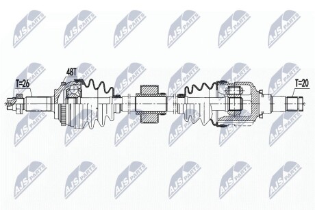 ПІВВІСЬ | TOYOTA PRIUS 1.5HYBRID 00-09 /ПРАВ/ NTY NPWTY139