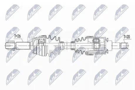 ПІВВІСЬ | TOYOTA RAV4 4WD 05-13 /ЗАД,Л/П/ NTY NPWTY141